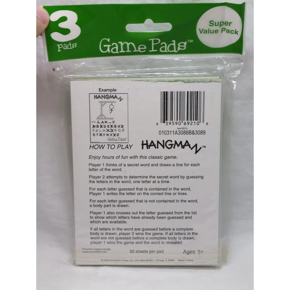 (3) Pack Hangman Game Pads Super Value Pack